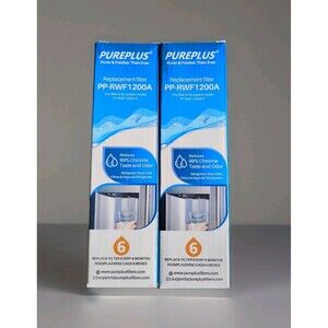 2) Pureplus PP-RWF1200A/PP-RWF1200A-S Replacement Refrigerator Water Filters